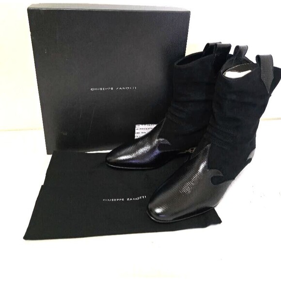 Giuseppe Zanotti Hadley Women's Black Leather Suede Fashion Boot Size 7.… - Picture 10 of 15